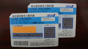 【一円スタート】　ANA株主優待券　2枚セット　番号のみ通知可　2024年5月31日まで有効　⑦