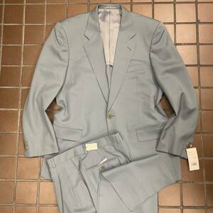 デッドストック　未使用　希少カラーセットアップ シングルスーツ L ヴィンテージ 入学式 成人式 一点物 アクア　水色/90年代スーツ