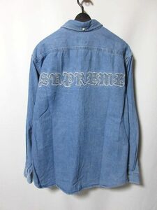 21AW SUPREME シュプリーム Applique Denim Shirt デニムシャツ デニム シャツ L 