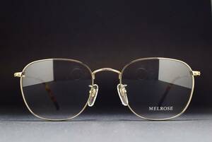 デッドストック MELROSE MR-335 52-19 メガネ サングラス フレーム ヴィンテージ ゴールド メルローズ 彫金 模様