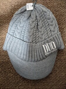 DUO International 刺繍ツバ付きニットキャップ　デュオ　釣り グレー
