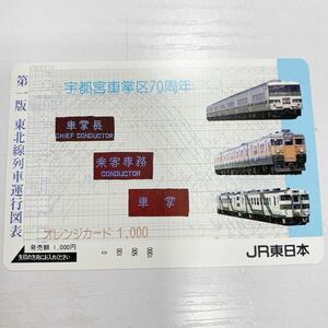 【美品】未使用　オレンジカード 宇都宮車掌区70周年　JR東日本　1000円