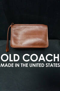 USA製 OLD COACH グラブタンレザー クラッチバッグ ポーチ セカンドバッグ バッグインバッグ グローブレザー フルグレインレザー コーチ