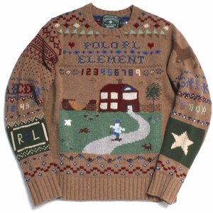 23AW POLO RALPH LAUREN × ELEMENT SKATEBOARDS SWEATER 定価110,000円 S BROWN ポロ ラルフ ローレン Polo Country セーター