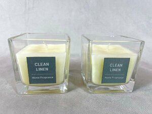 TS4068_Ts◆モデルR展示品◆CLEAN LINEN◆キャンドル 2個セット◆Home Fragrance◆W75 H80 D80◆