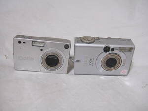 コンパクトデジタルカメラ 2点セット PENTAX Optio S 充電器、バッテリー付/Canon PC 1084 IXY DIGITAL COMPACTFLASH CARD付