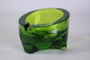 送料無料 小サイズ グリーン 緑 ■ バイキング VIKING アッシュトレイ ガラス灰皿 ヴィンテージ 灰皿 ミッドセンチュリー スペースエイジ