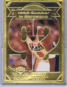 Michael Jordan Upper Deck 22 KT Gold Photo Card 1992 Dream team Limited Edition of 23,000