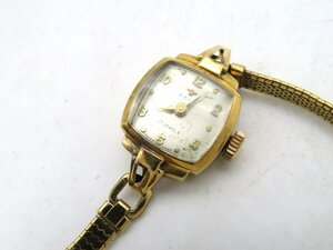 1円◆稼働◆ POST 18K ホワイト 手巻き レディース 腕時計 N17903