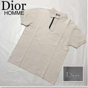 Dior HOMME ディオールオム　半袖ポロシャツ　イタリア製　ライドグレー　コットン　サイズM相当