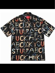 【新品・L】Supreme Alphabet Silk Shirt Black シュプリーム アルファベット シルク シャツ ブラック 18SS