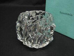 ■極美品■ TIFFANY&Co. ティファニー クリスタル キャンドルホルダー オブジェ インテリア クリア BE0138