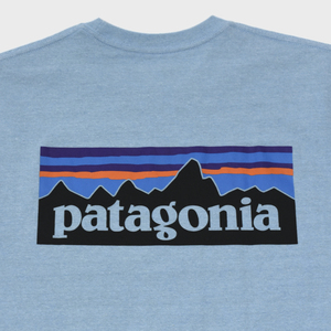 良好 廃版カラー Patagonia パタゴニア M’s P-6 Logo Responsibili Tee Tシャツ レスポンシビリティー ブレイクアップブルー size.M