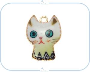 E165 チャーム ねこ 猫 ネコ cat ハンドメイド アクセサリー 材料 動物 デザイン ネックレス ブレスレット ピアス パーツ 海外インポート