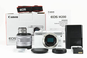 【美品】キャノン Canon EOS M200 15-45mm レンズキット 《人気のホワイトカラー》　 　 　　　　　　　MY040465A3014