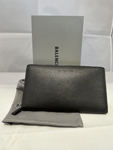 中古品　送料無料　バレンシアガ　BALENCIAGA　ラウンドファスナー　長財布　小銭入れ付き　ブラック　メンズ　664041 15ymy 1000