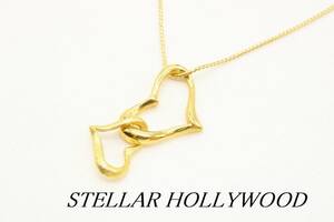 【U471】STELLAR HOLLYWOOD ステラハリウッド ダブル ハート ネックレス ゴールドカラー【送料全国一律198円】