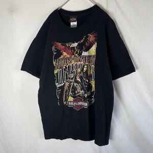 アメリカ製　HARLEY-DAVIDSON 半袖プリントTシャツ　古着　Lサイズ　ブラック　