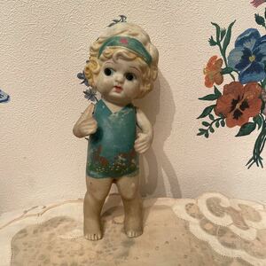 ヴィンテージ ビスク 陶器 レトロ アンティーク　 ビンテージ 日本製　人形　ドール　女の子