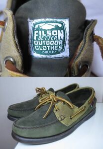 FILSON フィルソン × SEBAGO セバゴ デッキシューズ US 8 26cm キャンバス × ヌバックレザー モカシン オリーブ