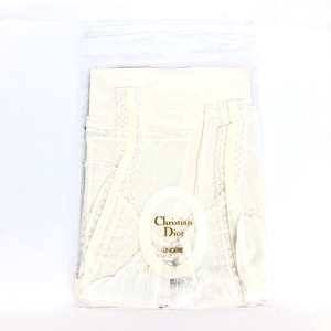 未使用品◆Christian Dior クリスチャンディオール ランジェリー 85◆ ホワイト 綿 ヴィンテージ 下着 Diorロゴ刺繍 レース レディース