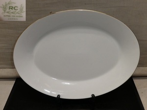 ●RC NIPPON TOKI KAISHA 日本陶器會社 金縁 プラター 大皿 35.5㎝ オーバルプレート ノリタケ●盛皿 パーティー皿