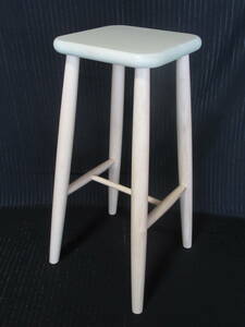 【即決価格】Limple ハイスツール 木製 椅子 白 ホワイト（原産国 インドネシア）高さ60cm　インテリア