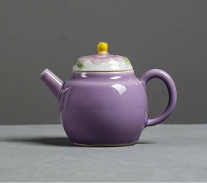 新品 　茶器　茶道具　工夫茶器　　お茶を飲む　茶瓶　手描き　1人用　プレゼント　パープル