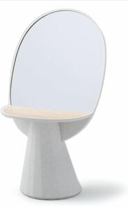 soem 【1台2役】ミラー＆ベース WH [日本製] 花瓶 鏡 フラワーベース 卓上ミラー スタンドミラー ギフト (ホワイト)