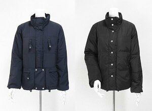 ☆良品 BURBERRY BLUE LABEL ☆リバーシブル☆ ダウンジャケット 紺/黒 38 ナイロン ジャンパー コート バーバリー ブルーレーベル ◆ZX12