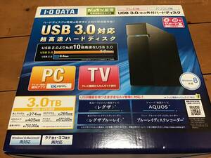 I・O DATA アイオーデータ　HDCA-UT3.0KB 外付けHDD 3.0TB 未使用　未開封　長期保管　PC TV USB3.0 送料込み