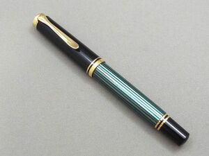 1円〜!! PELIKAN ペリカン スーベレーン M400 緑縞 ペン先14C 585 EF刻印 万年筆 筆記用具 【7260y1】