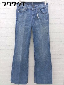 ◇　7　FOR　ALL　MANKIND　ウォッシュ加工　ジーンズ　デニム　パンツ　サイズ24　インディゴ　レディース