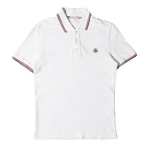 MONCLER モンクレール ポロシャツ サイズ:XS ワンポイント アイコン ロゴ ワッペン 鹿の子 半袖 ポロシャツ 17AW ホワイト ブランド