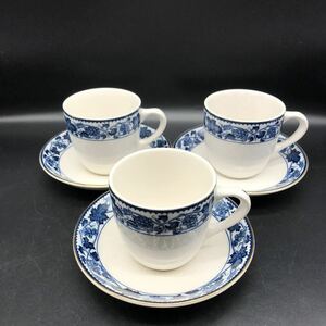 カップ&ソーサー 2客セット　NIKKO 染付　葡萄図　コーヒーカップ ティーカップ 陶磁器　茶器　食器　茶道具　W33-51