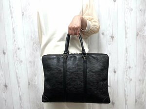 極美品　LOUIS VUITTON ルイヴィトン エピ ポルトドキュマン ヴォワヤージュ PDV ノワール ビジネス バッグM54472黒A4可 メンズ70646Y