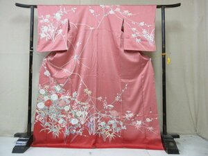 1円 良品 正絹 着物 訪問着 縮緬 入学 卒業 友禅 四季花 枝花 花柄 高級 袷 身丈160cm 裄67cm ◆逸品◆【夢職】★★★★