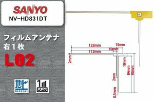 地デジ サンヨー SANYO 用 フィルムアンテナ NV-HD831DT 対応 ワンセグ フルセグ 高感度 受信 高感度 受信 汎用 補修用