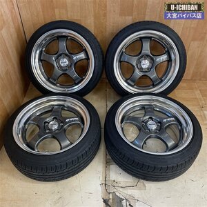 美品 WORK ワーク マイスターS1R 17インチ 8J +40 5H 100 & ファルケン ZE914F 205/45R17 88W 4本セット シエンタ ローダウンサイズ_#■004