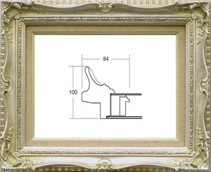 油絵用 額縁 アクリル付 7802 サイズ P10号 シルバー 銀