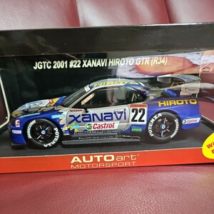 AUTOart 1/18 JGTC 2001#22 XANAVI HIROTO GT-R（R34）美品