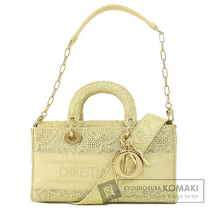 CHRISTIAN DIOR クリスチャンディオール レディ D-ジョイ 2WAY ハンドバッグ キャンバス レディース 中古