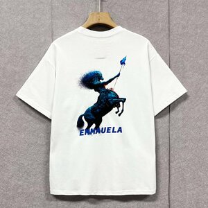 個性・Tシャツ 定価2万◆Emmauela・イタリア・ミラノ発◆上品 快適 薄手 ゆったり いて座 ケンタウロス カットソー ユニーク 春夏 2XL/52