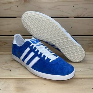 1円 スタート アディダス オリジナルス ガゼル 28.5cm ブルー ホワイト 税込定価13200円 adidas Originals GAZELLE ガッツレー 天然皮革