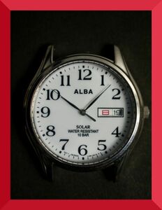 セイコー SEIKO アルバ ALBA SOLAR 3針 デイデイト V158-0AX0 男性用 メンズ 腕時計 x188 稼働品