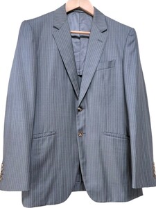 Paul Smith collection ポールスミス エルメネジルド ゼニア テーラードジャケット サマージャケット 背抜き グレー ストライプ Lサイズ