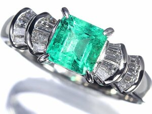 OR11397T【1円～】新品【RK宝石】≪Emerald≫ 美しいテリ艶!! 極上エメラルド 大粒0.97ct 極上ダイヤモンド Pt900 高級リング ダイヤ