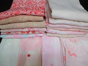 中古 長襦袢 リメイク 大量 着物 かわいい柄 日本 16枚まとめて 着付け 和装 和服 和柄 女性 お稽古 お茶会 初心者【夢職】☆