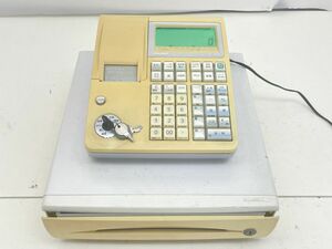 Y036-N38-380 CASIO カシオ 電子レジスター レジ TE300 店舗用品 鍵付き 現状品②