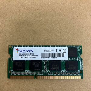 O153 ADATA ノートPCメモリ 8GB 2Rx8 PC3L-12800S 1枚